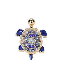 Темно-Синий Булавка с черепаховой эмалью, Брошь из сплава со стразами для рюкзака, темно-синий, 41x31 мм