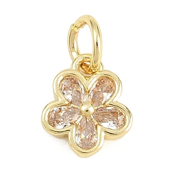 Прозрачный Латунные микро проложить кубического циркония подвески, , долговечный, стойки покрытие, без свинца и без кадмия, реальный 18 k позолоченный, прозрачные, 9x7.8x3 мм, отверстие : 3.2 мм