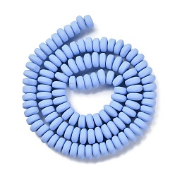 Cornflower Blue Handmade Polymer Clay Beads Strands, for DIY Jewelry Crafts Supplies, Flat Round, Cornflower Blue, 6~7x3mm, Hole: 1.5mm, about 113~116pcs/strand, 15.55 inch~16.14 inch(39.5~41cm)