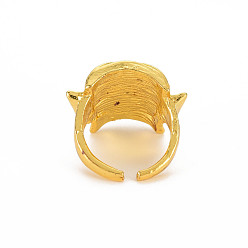 Golden Men's Cuff Finger Alloy Rings Rhinestone Settings, Open Rings, Cadmium Free & Lead Free, Golden, US Size 6 1/4(16.7mm)