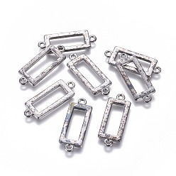 Черный Цвет Металла Соединители звеньев сплава, без кадмия и без свинца, прямоугольные, металлический черный , 30x11.5x2 мм