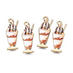 Античный Белый Стойки обшивки сплава эмали подвески, бесплатно и никеля бесплатно и свинца, мороженое, старинный белый, 27x10x1.3 мм, отверстие : 1.8 мм