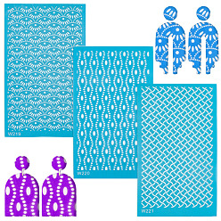 Другие Нейлоновая форма для оттиска, прямоугольные, керамические и глиняные инструменты, волновая картина, 14.8x9x0.002 см, 3 шт / комплект