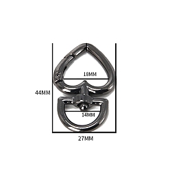 Peach Цинковые поворотные застежки, для изготовления пакетов, персик, 44x27x4 мм, отверстия : 14 mm и 18 мм