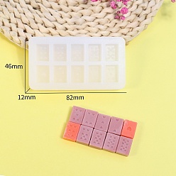 Rectangle DIY Silicone Molds, Resin Casting Molds, For UV Resin, Epoxy Resin Jewelry Making, White, White, Rectangle, 46x82x12mm