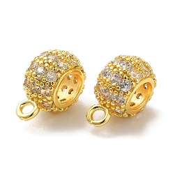 Золотой Колонна латунь микро паве кубический цирконий трубки поручни, долговечный, без кадмия и без свинца, золотые, 12x9x6 мм, отверстие : 1.6 мм, внутренний диаметр: 4.5 мм