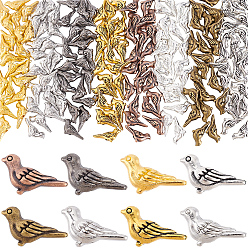 (52) Непрозрачная лаванда 160 шт 8 цвета бусины из сплава тибетского стиля, птица, разноцветные, 7x14x4.5 мм, отверстие : 1 мм, 20 шт / цвет