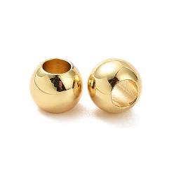 Real 18K Gold Plated Brass Beads, Lead Free & Nickel Free & Cadmium Free, Solid Round, Real 18K Gold Plated, 6mm, Hole: 3mm