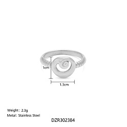 Сердце 304 палец кольца из нержавеющей стали, цвет нержавеющей стали, сердце, размер США 6 (16.5 мм)