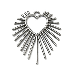 Нержавеющая Сталь Цвет 304 подвески из нержавеющей стали, сердце, цвет нержавеющей стали, 30x26x1.5 мм, отверстие : 2.5 мм