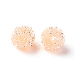 Персиковый Слойка Имитация конфетного стиля смоляные хрустальные стразы бусины, круглые, для ручек с бусинами, брелки, ювелирные изделия и ремесла, розовые, 10 мм, отверстие : 1.5 мм