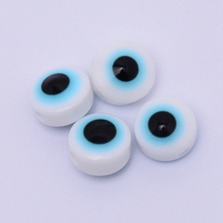 Белый Дым Плоские круглые сглаз гранулы смолы, серый, 7.5~8x5~5.5 мм, отверстие : 1.6 мм