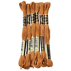 Dark Orange 6Bundles Polyester Embroidery Floss, Cross Stitch Threads, Dark Orange, 1mm, about 8.75 Yards(8m)/Bundle