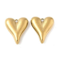 Настоящее золото 18K 304 подвески из нержавеющей стали, сердце прелести, ионное покрытие (ip), реальный 18 k позолоченный, 16.5x14x4.5 мм, отверстие : 1.2 мм