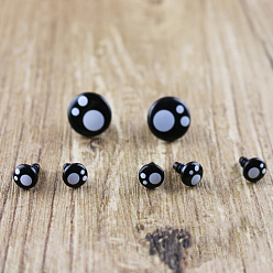 Черный Ремесла пластмассовые глаза куклы, Чучела игрушечных глаз, плоско-круглые, чёрные, 8 мм