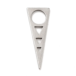 Нержавеющая Сталь Цвет Не тускнеющие 201 подвески из нержавеющей стали, треугольник прелести, цвет нержавеющей стали, 22x8x1 мм, отверстие : 5 мм