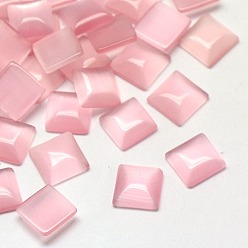 Бледно-Розовый Кабошоны кошачьего глаза, квадратный, розовый жемчуг, 10x10x2.5 мм