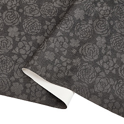 Темно-Серый 1 ткань с цветочным узором и имитацией кожи, , обувь и аксессуары для одежды, темно-серый, 1370x0.7 мм