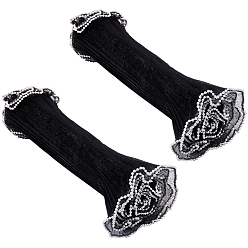 Черный 8 ярдов полиэстеровой упаковочной сетки для букетов, оберточная бумага для букетов с имитацией жемчужной кромки, чёрные, 280 мм