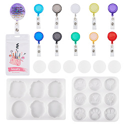 (52) Непрозрачная лаванда 10шт. 10 цвета, держатели для бейджей из полипропилена и железа, с 2шт. 2 вариантами силиконовых форм для самостоятельного изготовления, разноцветные, 146x146x6 мм