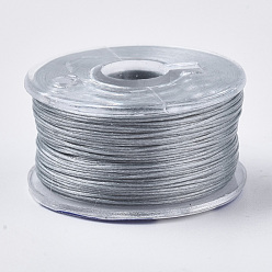 Dark Gray Special Coated Polyester Beading Threads for Seed Beads, Dark Gray, 0.1mm, about 50yards/roll
