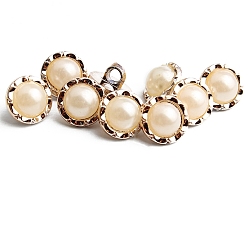 Цветок Пуговицы из абс пластика, с пластиковой имитационной жемчужиной, для аксессуаров для одежды, цветок, 15 мм