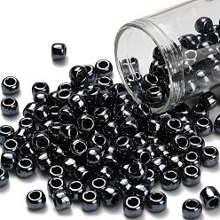 (81) Metallic Hematite Тохо 3/0 круглые бусины, японский бисер, (81) металлический гематит, 5 мм, отверстие : 1.5 мм, Около 60 шт / 10 г