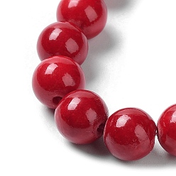 Red Fossil Beads, Dyed, Round, Red, 8mm, Hole: 0.8mm, about 50pcs/strand, 16 inch
