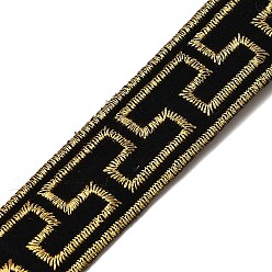Золотистый Ленты с кружевной вышивкой в китайском стиле, ленты из металлической пряжи, жаккардовая лента, шаблон, золотые, 7/8 дюйм (23 мм), около 4.27 ярдов (3.9 м) / шт