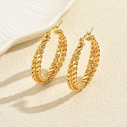 Золотой Серьги-кольца из нержавеющей стали, золотые, 35x31 мм