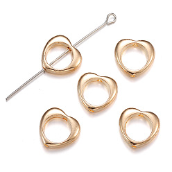 Light Gold Кадр шарик сплава, сердце, золотой свет, 13x12x3 мм, отверстие : 1 мм