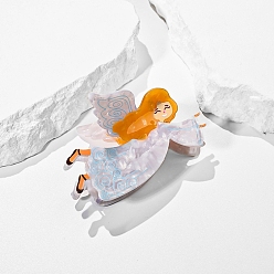 Гейнсборо Заколки для волос Gril Angel из ацетата целлюлозы (смола), аксессуары для волос для девочек и женщин, светло-серые, 70x53 мм