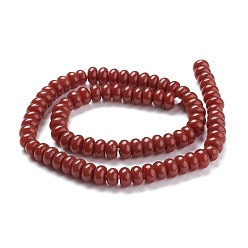 Brown K9 Glass Beads Strands, Imitation Jade Glass Beads, Rondelle, Brown, 8~8.5x4.5~5mm, Hole: 1.4mm, about 84pcs/Strand, 15.87 inch(40.3cm)