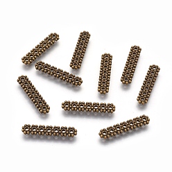 Античная Бронза Разделители для бусин, тибетский стиль , прямоугольные, без кадмия, без никеля и без свинца, 7-луночное, античная бронза, 23x5x2 мм, отверстие : 1 мм