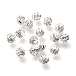 Посеребрённый Латунные бусины, долговечный, спираль круглый, без никеля , 925 серебро покрытием, 4.5 мм, отверстие : 2 мм