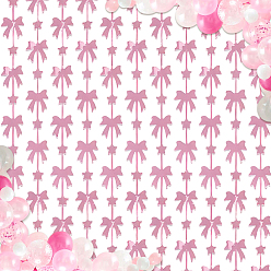 Ярко-Розовый Шторы с бахромой для домашних животных, фоны для стен из мишуры с бантиками, на день рождения, свадьбу, рождество, украшения для детского душа, ярко-розовый, 69 мм, 2 м / шт