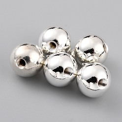 Посеребрённый Латунные коннекторы, долговечный, с резьбовым отверстием, круглые, 925 серебро покрытием, 12x9 мм, отверстие : 1.6 мм, внутренний диаметр: 2 мм