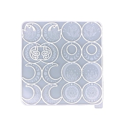 (7BDF) Прозрачный морозный бирюзовый Змея/луна/кристалл DIY силиконовые формы для подвесок, формы для литья смолы, для уф-смолы, изготовление ювелирных изделий из эпоксидной смолы, призрачный белый, 208x202x5 мм