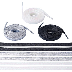 (52) Непрозрачная лаванда 3 пары 3 цвета полиэстеровый шнур шнурок, разноцветные, 948x10x0.5 мм