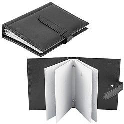 Черный Портативная книга для демонстрации сережек из искусственной кожи, подвесной органайзер для украшений в виде сережек-гвоздиков, чёрные, 18.6x13.7x4.1 см