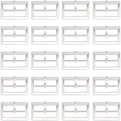 Серебро 20шт. пряжки для ремня из сплава, пряжки-регуляторы с тремя скользящими фиксаторами, прямоугольные, серебряные, 30x20 мм