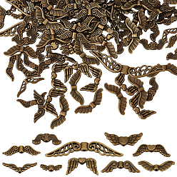  200 шт 10 стили бусины из сплава в тибетском стиле, крыло, античная бронза, 4~51x7~23x2~4 мм, отверстие : 1~2 мм, 20 шт / стиль