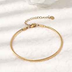 Золотой 304 Браслеты из нержавеющей стали для женщин, ионное покрытие (ip), долговечный, золотые, 6.97 дюйм (17.7 см)