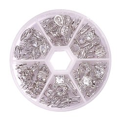 Платина Цирконом сплав очаровывает наборы, платина, 10~15x8~8.5x5~6 мм, отверстие: 1~1.5 мм, о 10pcs / отсека.