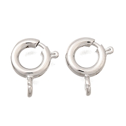 Платина Латунная застежка пружинного кольца, без кадмия и без свинца, стойки покрытие, долговечный, платина, 10.5x7x1.8 мм, отверстие : 1.6 мм