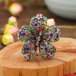 Средняя Орхидея Заколки для волос с когтями из сплава эмали, аксессуары для волос для женщин и девочек, цветок, средне орхидеи, 45x42 мм