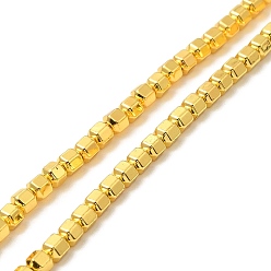 Golden Plated Synthetic Non-magnetic Hematite Beads Strands, Hexagon, Faceted, Golden Plated, 2.5x3x2.5mm, Hole: 0.8mm, about 149pcs/strand, 16.30''(41.4cm)
