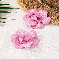 Pink Цветочные сплава серьги, розовые, 80x80 мм