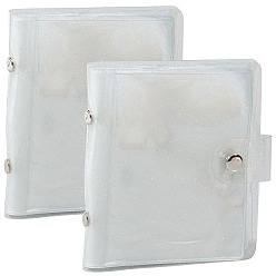 Прозрачный 2мини-книжка-держатель для фотокарт из ПВХ, прямоугольные, прозрачные, 111x102x13.5 мм