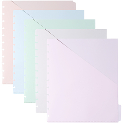 (52) Непрозрачная лаванда 5 шт. листы-разделители для блокнотов в дисковом переплете из полипропилена, 11 разделитель с отверстиями для папки, прямоугольные, разноцветные, 296x241x0.9 мм